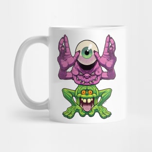 Bug eyed ghost and Slimer Mug